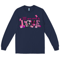 Navy all you need is love valentine's day Long Sleeve Tee - FaDigitalArtStudio