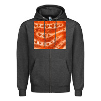 Charcoal Heather orange glitter heart Zipper Hoodie - JahusDesignShop