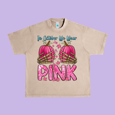 In October We Wear Pink Urban Heavy Tee Designed By Zillion Design Studio