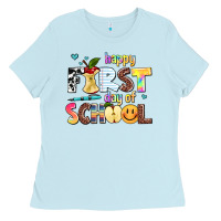 Baby Blue happy first day of school Ladies Tee - AdoDesignShop