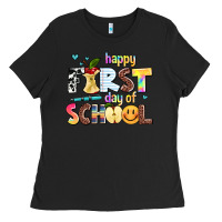 Black happy first day of school Ladies Tee - AdoDesignShop
