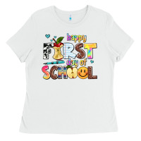 White happy first day of school Ladies Tee - AdoDesignShop