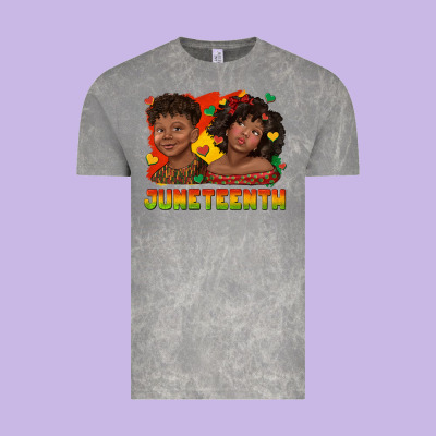Vintage Tee juneteenth with afro black kids