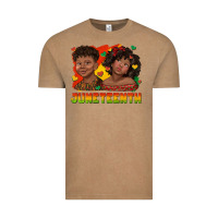 Vintage Coffee juneteenth with afro black kids Vintage Tee - texasbilliewilder