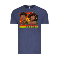 Vintage Denim juneteenth with afro black kids Vintage Tee - texasbilliewilder