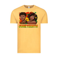 Vintage Mustard juneteenth with afro black kids Vintage Tee - texasbilliewilder