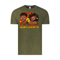 Vintage Olive juneteenth with afro black kids Vintage Tee - texasbilliewilder
