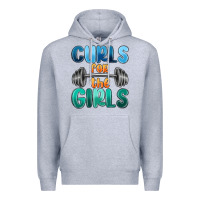 Heather Grey curls for the girls Premium Hoodie - MaliasSmallBusiness