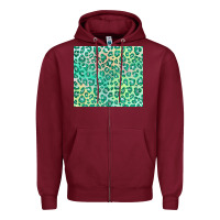 Burgundy green leopard glitter Zipper Hoodie - JahusDesignShop