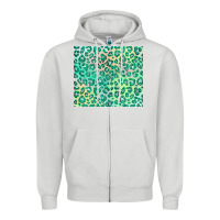 Dove Grey green leopard glitter Zipper Hoodie - JahusDesignShop