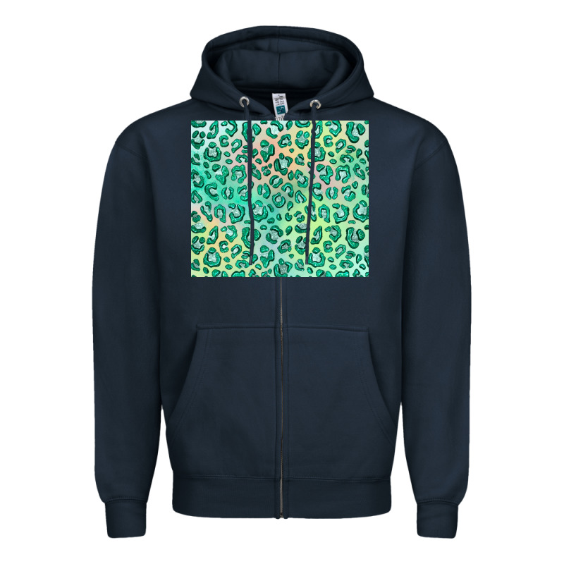 Green Leopard Glitter Zipper Hoodie by JahusDesignShop | Teevron