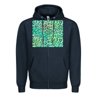 Navy green leopard glitter Zipper Hoodie - JahusDesignShop