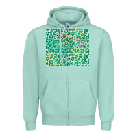 Seafoam green leopard glitter Zipper Hoodie - JahusDesignShop