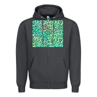 Smoke green leopard glitter Zipper Hoodie - JahusDesignShop