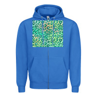 True Royal green leopard glitter Zipper Hoodie - JahusDesignShop
