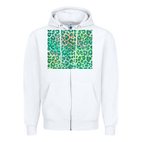 White green leopard glitter Zipper Hoodie - JahusDesignShop