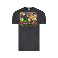 Vintage Black happy easter rooster chicken and chick Vintage Tee - RanaPortraitStore