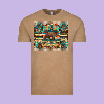 Bear Native Animal  Pelt  Tumbler Vintage Tee Designed By Barkaloodesign