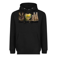 Black Peace Love Meerkats Heavyweight Hoodie - LillyAllenDesigns