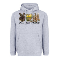 Heather Grey Peace Love Meerkats Heavyweight Hoodie - LillyAllenDesigns