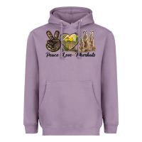 Lavender Peace Love Meerkats Heavyweight Hoodie - LillyAllenDesigns