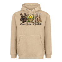 Mushroom Peace Love Meerkats Heavyweight Hoodie - LillyAllenDesigns