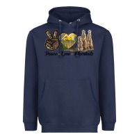 Navy Peace Love Meerkats Heavyweight Hoodie - LillyAllenDesigns