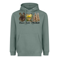 Sage Peace Love Meerkats Heavyweight Hoodie - LillyAllenDesigns