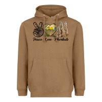 Toasted Coconut Peace Love Meerkats Heavyweight Hoodie - LillyAllenDesigns