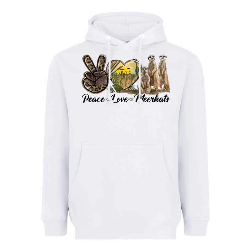 Peace Love Meerkats Heavyweight Hoodie by LillyAllenDesigns | Teevron