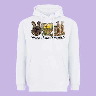Peace Love Meerkats Heavyweight Hoodie Designed By Lillyallendesigns