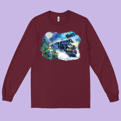 Polar Express Winter Long Sleeve Tee Designed By Fadigitalartstudio
