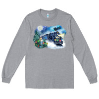 Heather Grey polar express winter Long Sleeve Tee - FaDigitalArtStudio