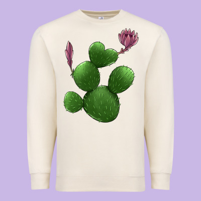 Heart Cactus Premium Sweatshirt Designed By Jasminsmagicworld