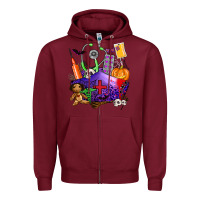 Burgundy zombie nurse   halloween Zipper Hoodie - AdoDesignShop