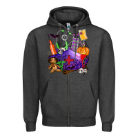 Charcoal Heather zombie nurse   halloween Zipper Hoodie - AdoDesignShop