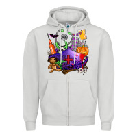 Dove Grey zombie nurse   halloween Zipper Hoodie - AdoDesignShop