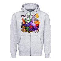 Heather Grey zombie nurse   halloween Zipper Hoodie - AdoDesignShop