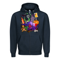 Navy zombie nurse   halloween Zipper Hoodie - AdoDesignShop