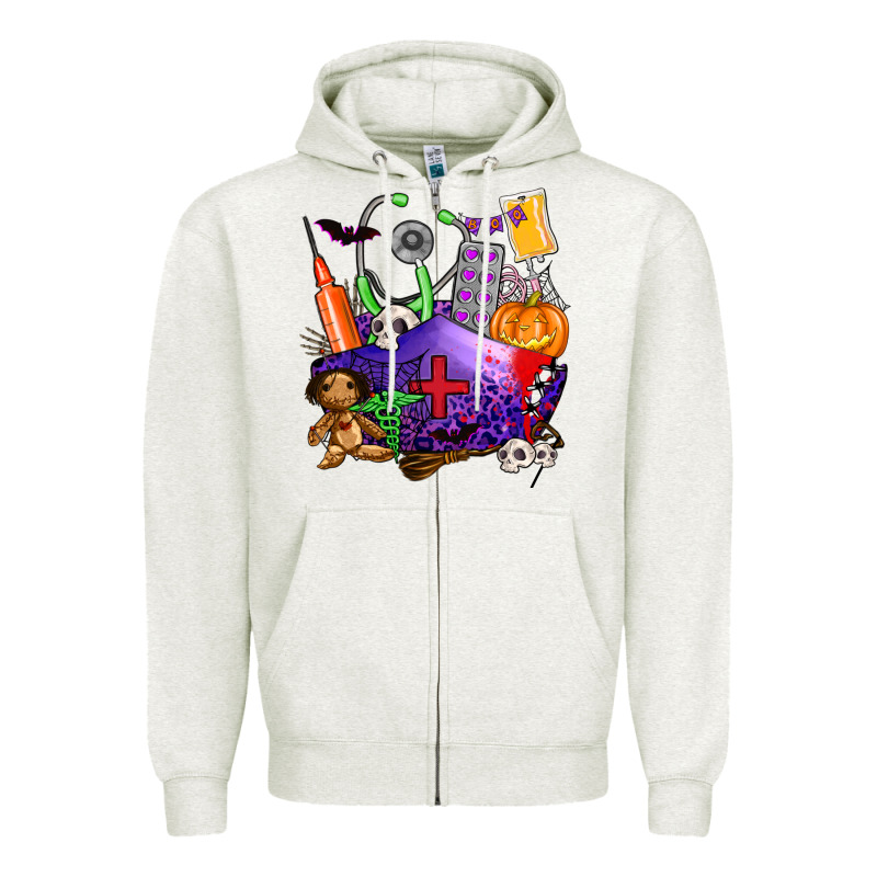 Zombie Nurse   Halloween Zipper Hoodie by AdoDesignShop | Teevron