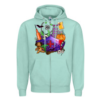 Seafoam zombie nurse   halloween Zipper Hoodie - AdoDesignShop