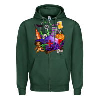 Sports Green zombie nurse   halloween Zipper Hoodie - AdoDesignShop