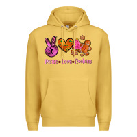 Antique Gold peace love cookies Premium Hoodie - AdoDesignShop