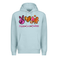 Blue Mist peace love cookies Premium Hoodie - AdoDesignShop
