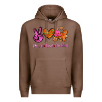 Chestnut peace love cookies Premium Hoodie - AdoDesignShop