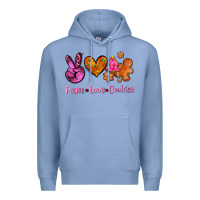 Colony Blue peace love cookies Premium Hoodie - AdoDesignShop