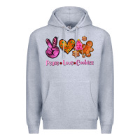 Heather Grey peace love cookies Premium Hoodie - AdoDesignShop