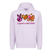 Lilac peace love cookies Premium Hoodie - AdoDesignShop