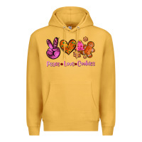 Mustard peace love cookies Premium Hoodie - AdoDesignShop