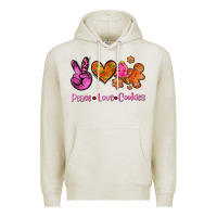 Oatmeal Heather peace love cookies Premium Hoodie - AdoDesignShop